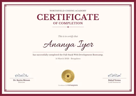 Heritage — certificate template