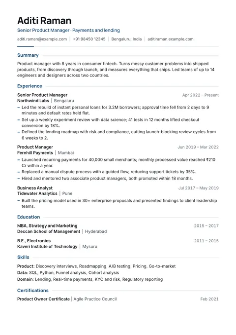 Meridian — résumé template